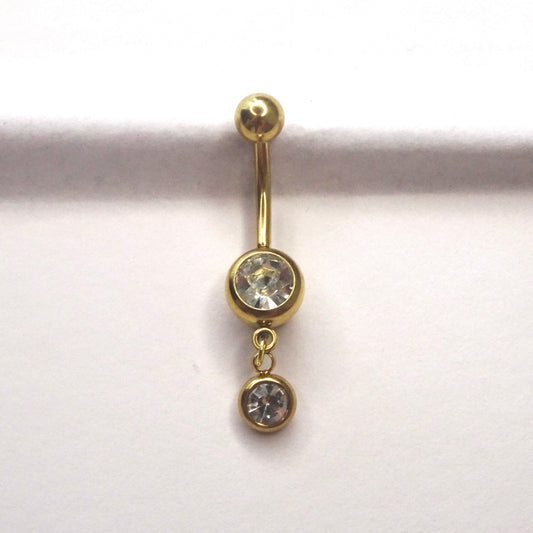 Gold Simple Dangle Belly Bar