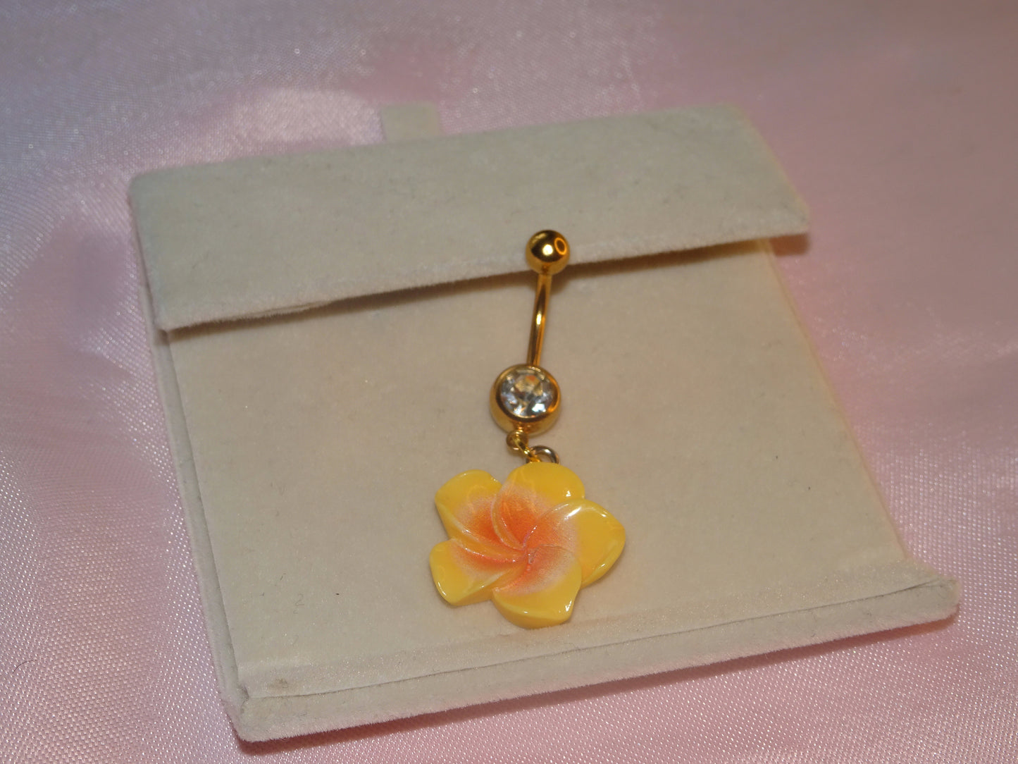 Orange Hibiscus Flower Belly Bar