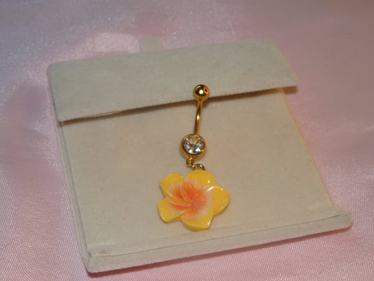 Orange Hibiscus Flower Belly Bar