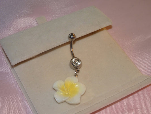 White Hibiscus Flower Belly Bar