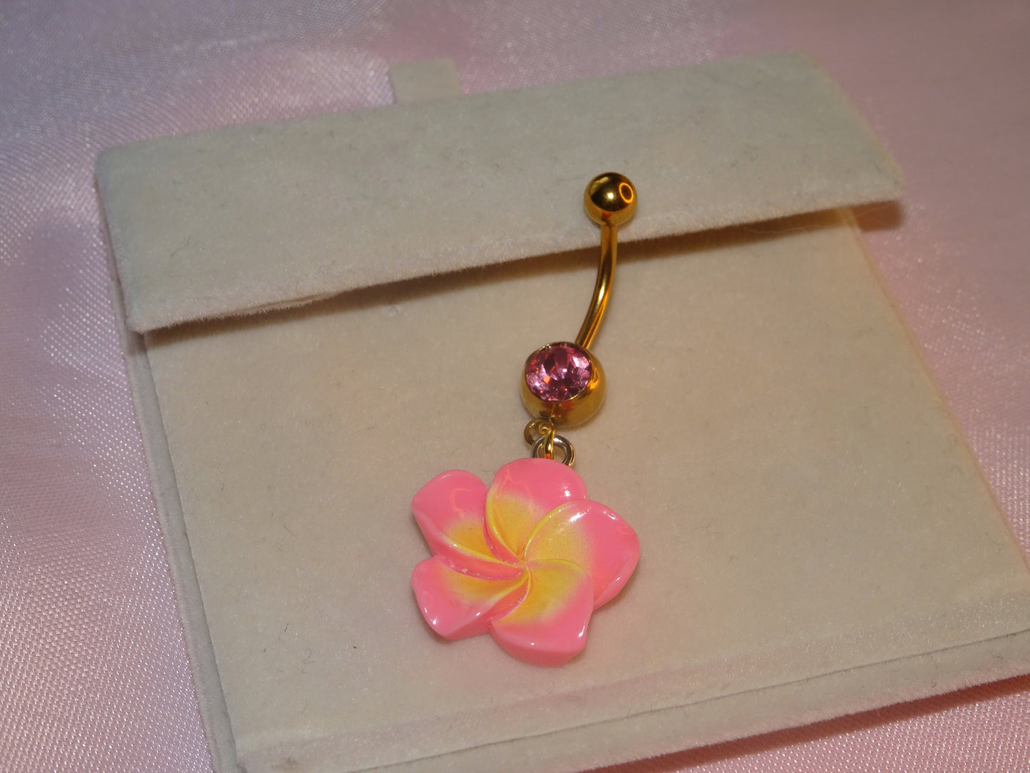 Pink Hibiscus Flower Belly Bar