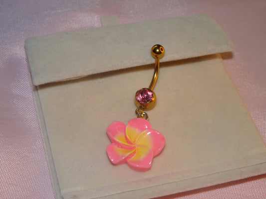 Pink Hibiscus Flower Belly Bar
